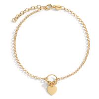 Bracelet Argent jaune Plaqué or Coeur 17-20 cm-601011