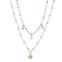 Collier Argent Rhodié Étoile 38-43 cm-601043