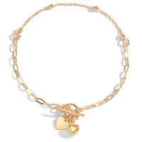 Bracelet Argent jaune Plaqué or Coeur 19 cm-601049