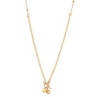 Collier Argent jaune Plaqué or Coeur 42 cm-601050
