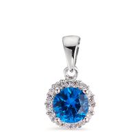 Pendentif Argent Zircone Rhodié Ø8.5 mm-601067