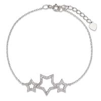 Bracelet Argent Zircone Rhodié Étoile 17-20 cm-601154