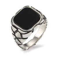 Bague Argent Onyx Patinée-601213