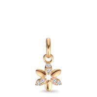 Pendentif Argent Zircone 6 Pierres jaune Plaqué or Fleur Ø7 mm-601229