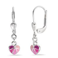 Pendant d'oreilles Argent Émaillé Coeur Ø5 mm-601262