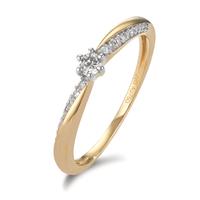 Bague solitaire Or jaune 18K Diamant 0.15 ct, 21 Pierres, w-si-601277