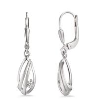 Pendant d'oreilles Or blanc 18K Zircone 2 Pierres-601297