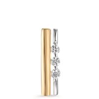 Pendentif Or jaune 9K Zircone 3 Pierres Bicolore-601305