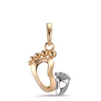 Pendentif Or jaune 9K Bicolore Pieds-601318