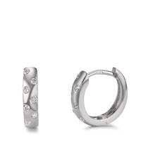 Créoles à charnières Or blanc 9K Zircone 14 Pierres-601329