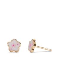 Clous d'oreilles Or jaune 9K Émaillé Fleur Ø6 mm-601352