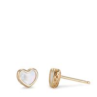 Clous d'oreilles Or jaune 9K nacre blanc Coeur Ø5.5 mm-601364
