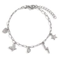 Bracelet Argent Zircone Rhodié 16-19 cm-601471