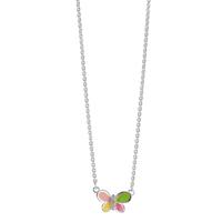 Collier Argent Zircone 3 Pierres Laqué Papillon 36-38 cm-601474