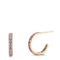 Créoles Or jaune 9K Zircone violet, 32 Pierres-601480