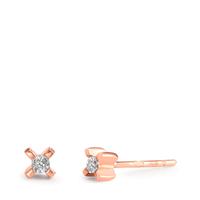 Clous d'oreilles Or rouge 18K Diamant 0.01 ct, 2 Pierres, w-si Ø3.5 mm-601496