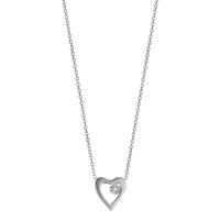 Collier Or blanc 18K Diamant 0.005 ct, w-si Coeur 40-42 cm Ø6 mm-601521