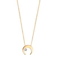 Collier Or jaune 18K Diamant 0.005 ct, w-si Lune 40-42 cm Ø8.5 mm-601537