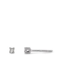 Clous d'oreilles Or blanc 18K Diamant 0.02 ct, 2 Pierres, w-si Ø2.5 mm-601576