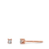 Clous d'oreilles Or rouge 18K Diamant 0.02 ct, 2 Pierres, w-si Ø2.5 mm-601578