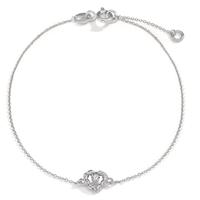 Bracelet Or blanc 18K Diamant 0.005 ct, w-si Coeur 15.5-17.5 cm Ø5.5 mm-601588