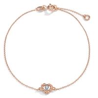 Bracelet Or rouge 18K Diamant 0.005 ct, w-si Coeur 15.5-17.5 cm Ø5.5 mm-601590