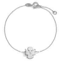 Armband 750/18 K Weissgold Diamant 0.008 ct, w-si Engel 14-16 cm verstellbar Ø9 mm-601591