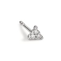 Clous d'oreille à l'unité Or blanc 18K Diamant 0.025 ct, 3 Pierres, w-pi1 Ø3.5 mm-601692