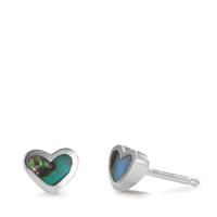 Clous d'oreilles Argent Abalone Coeur Ø6 mm-601695