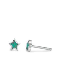 Clous d'oreilles Argent [synth. Stein] turquoise Étoile Ø5 mm-601700