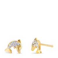 Clous d'oreilles Or jaune 14K Cristal 14 Pierres Dauphin Ø6 mm-601704