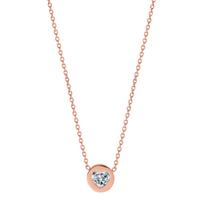 Collier Acier inoxydable Zircone rosé PVD Coeur 40-45 cm-601900