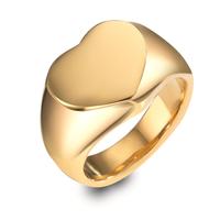 Bague Acier inoxydable jaune PVD Coeur-601906