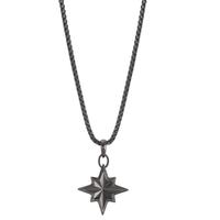Chaînette avec pendentif Acier inoxydable gris PVD Boussole 55 cm Ø24 mm-602018