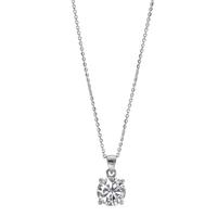 Collier Argent Zircone 2 Pierres Rhodié 42-47 cm-602108