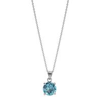 Collier Argent Zircone aqua Rhodié 42-47 cm-602110