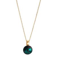 Collier Argent Zircone vert, 2 Pierres jaune Plaqué or 42-47 cm-602120