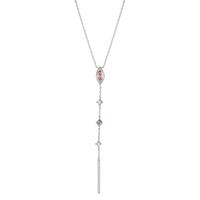 Collier Argent Zircone 4 Pierres Rhodié 39-45 cm-602350