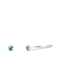 Ohrstecker Silber Zirkonia aqua, 2 Steine Ø2 mm-602622