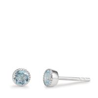 Clous d'oreilles Argent Topaze bleu, 2 Pierres Ø4.5 mm-602625