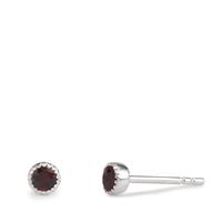 Clous d'oreilles Argent Grenat 2 Pierres Ø4 mm-602631