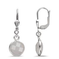 Pendant d'oreilles Argent Pierre de lune 2 Pierres Ø9 mm-602659