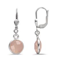 Pendant d'oreilles Argent Calcédoine 2 Pierres Ø9 mm-602662