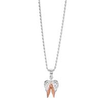 Chaînette avec pendentif Argent rosé Bicolore Aile 42 cm-602718