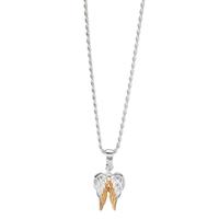 Chaînette avec pendentif Argent jaune Bicolore Aile 42 cm-602719