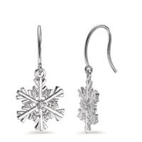 Ohrhänger Silber Zirkonia 14 Steine Schneeflocke Ø13 mm-602725