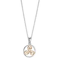 Chaînette avec pendentif Argent jaune Bicolore 40-42 cm Ø15 mm-602736