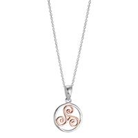 Chaînette avec pendentif Argent rosé Bicolore 40-42 cm Ø15 mm-602737