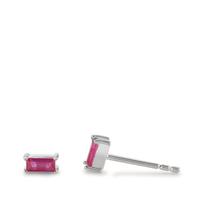 Clous d'oreilles Argent Zircone rose, 2 Pierres Rhodié-602787