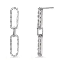 Pendant d'oreilles Argent Zircone Rhodié-602802